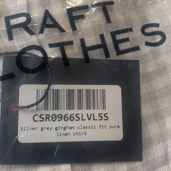 Linen Charles Tyrwhitt London New grey gingham checked men’s shirt L - Picture 9 of 9